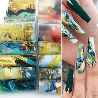 Marble Nail Foil Adhesive Stickers - Starry Sky Paper for Women & Girls - DIY Nail Art Decoration