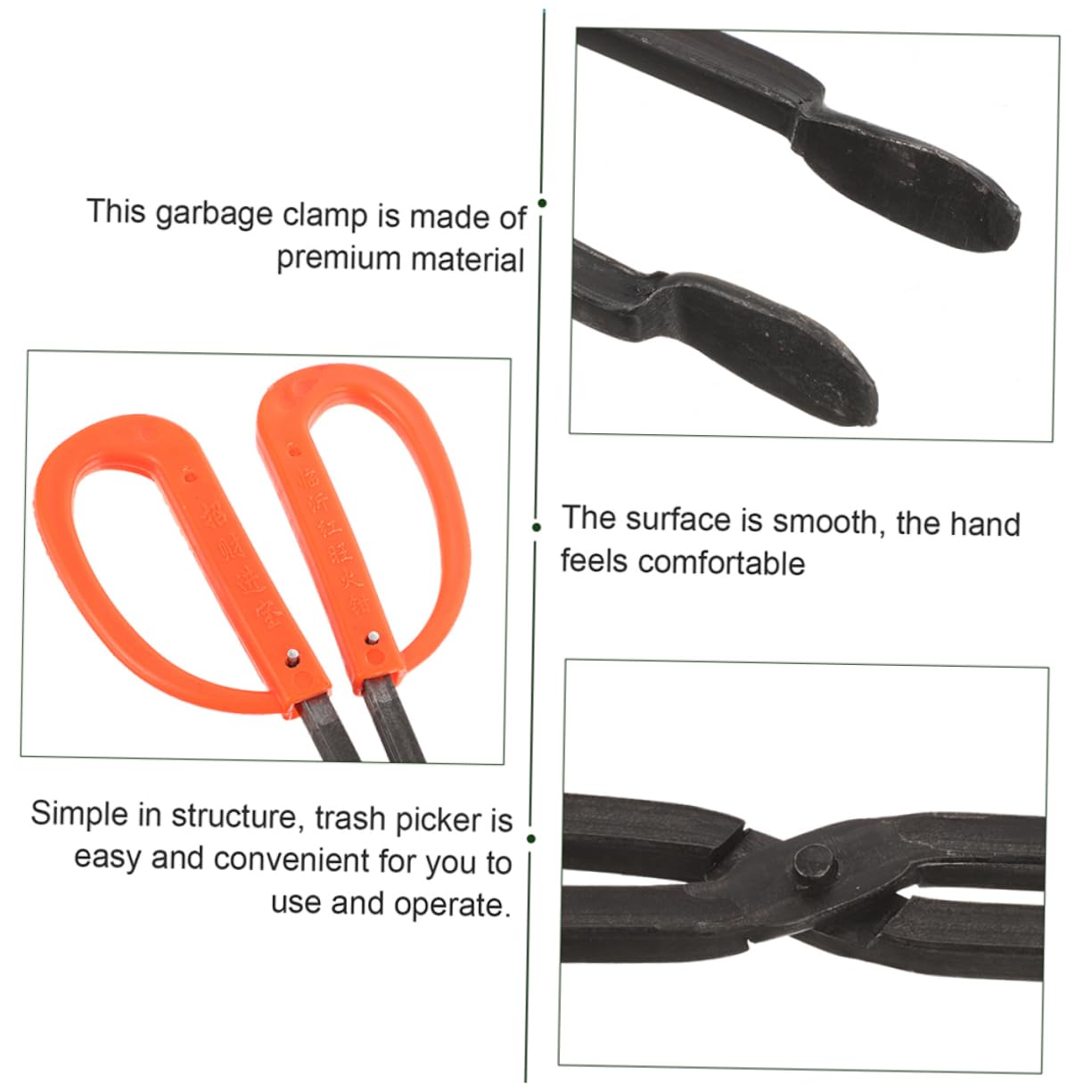 GRIRIW 2pcs Metal Litter Picker Trash Grabber Long Trash Picker for Outdoor Recycling