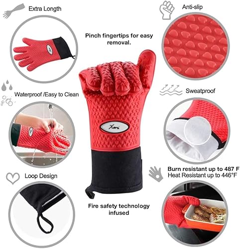Xomi Guantes multiusos prémium resistentes al calor Scilicone