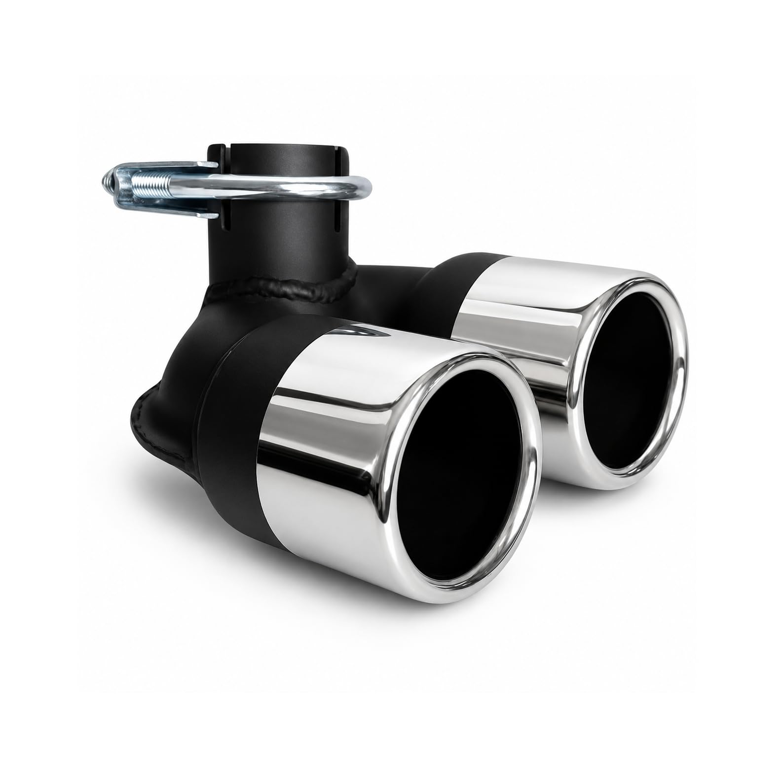 CARTUNER Auspuffblende Doppelendrohr 2x60mm in Sportauspuff Optik für Fortwo Modelle Typ 450 bis Baujahr 04/2007