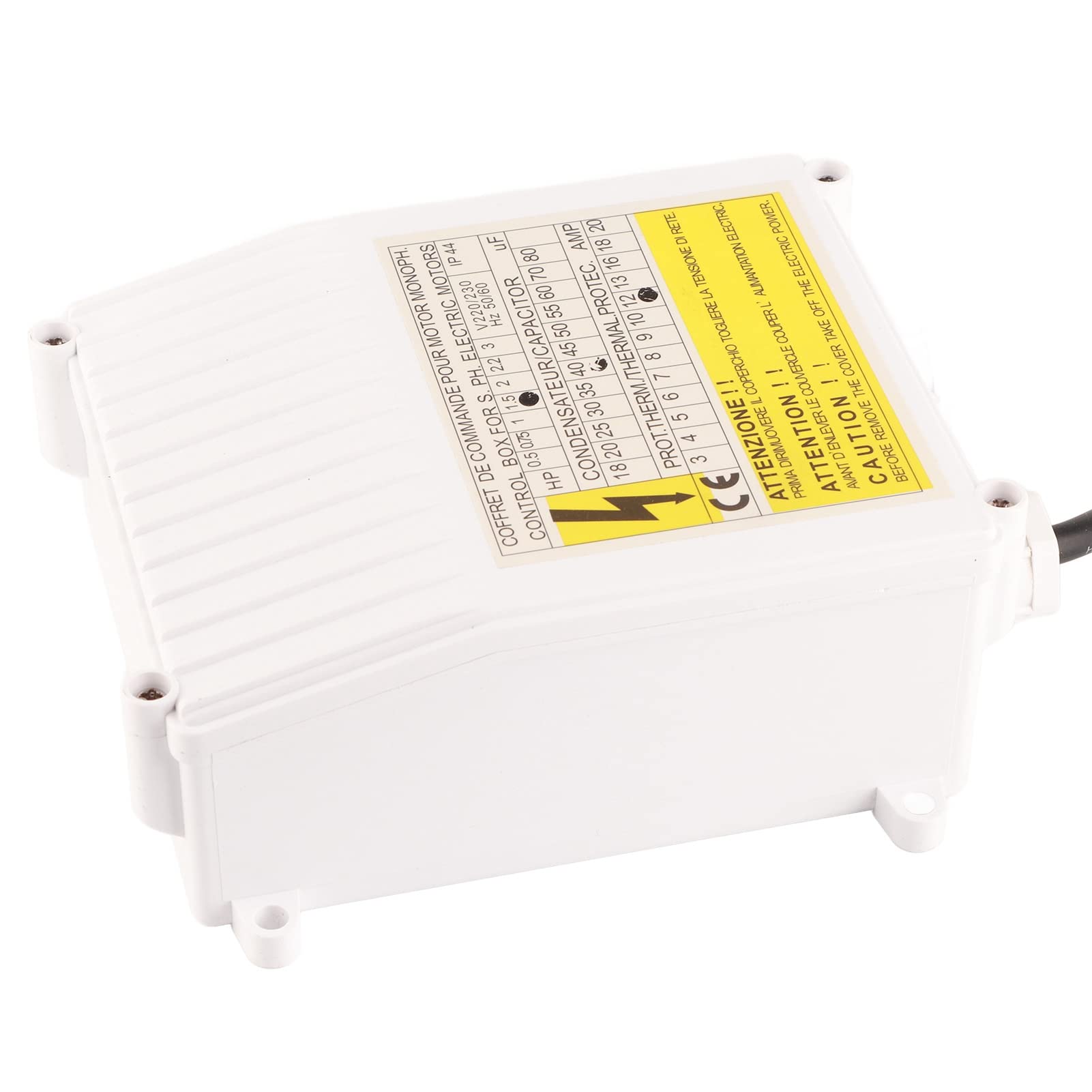 Scatola di Controllo della Pompa per Pozzi Profondi, Scatola di Controllo Esterna della Pompa Sommergibile Controller Interruttore Automatico di Protezione Termica (1100 W Spina