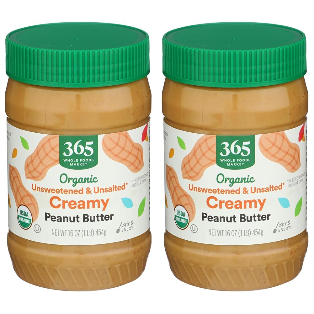 Amazon.com : 365 by Whole Foods Market, Organic Creamy Peanut Butter No ...