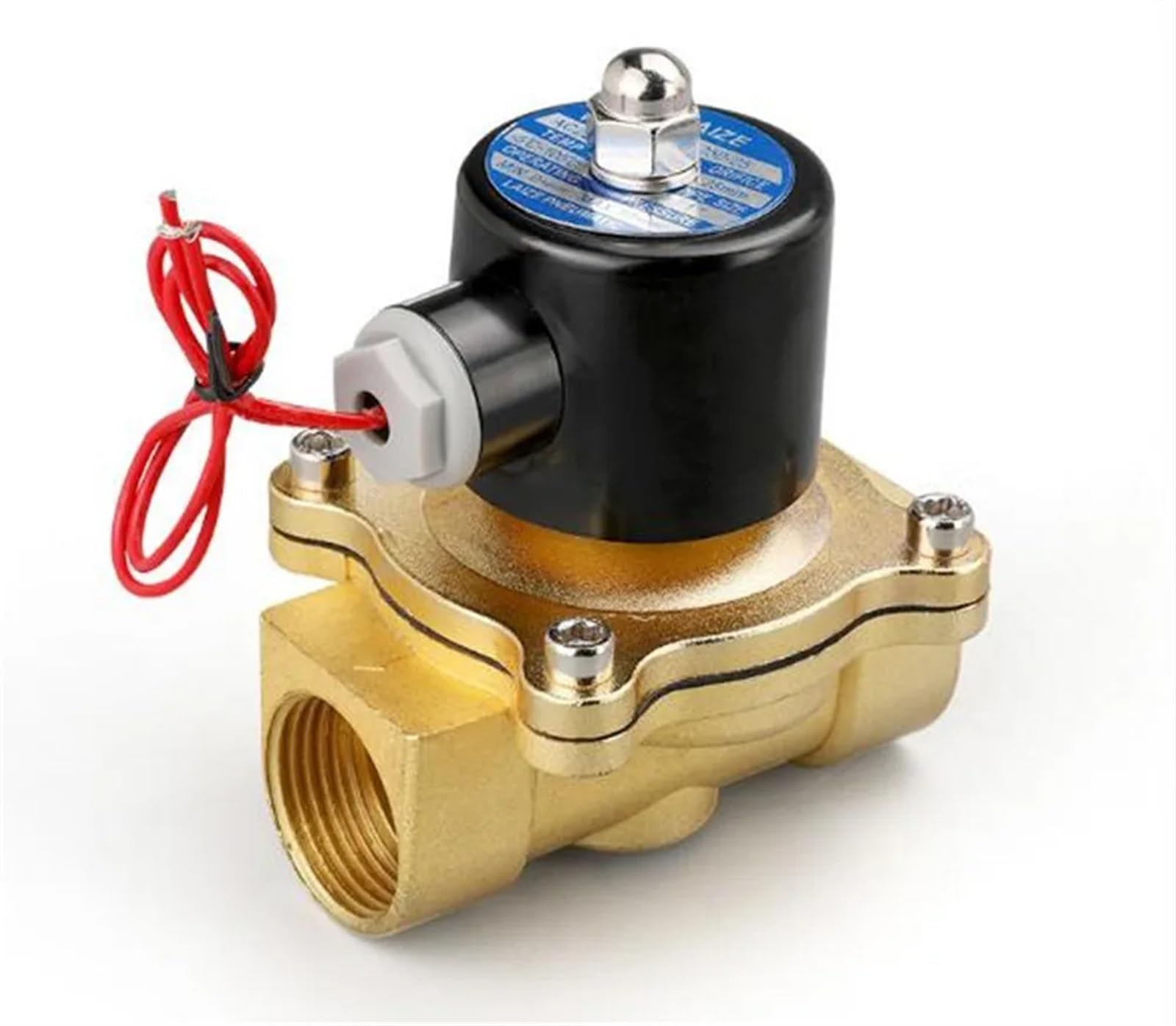 Electroválvula neumática de 1/4", 3/8", 1/2", 3/4" y 1", DN8/10/15/20/25/50, Normalmente Cerrada, for Agua, Aceite y Aire, 12 V, 24 V y 220 V(Dn8,12V)