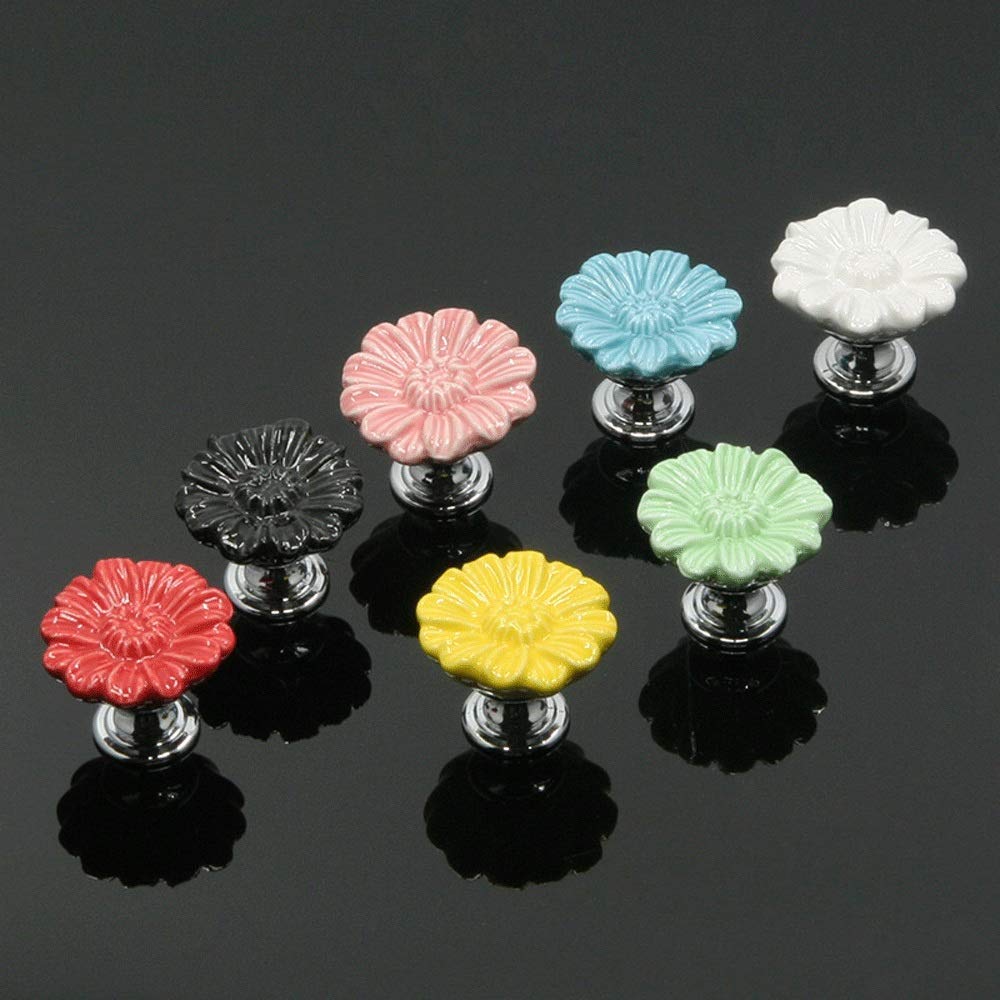 Boutons en céramique de forme originale jaune vintage chic pour relooker votre cuisine