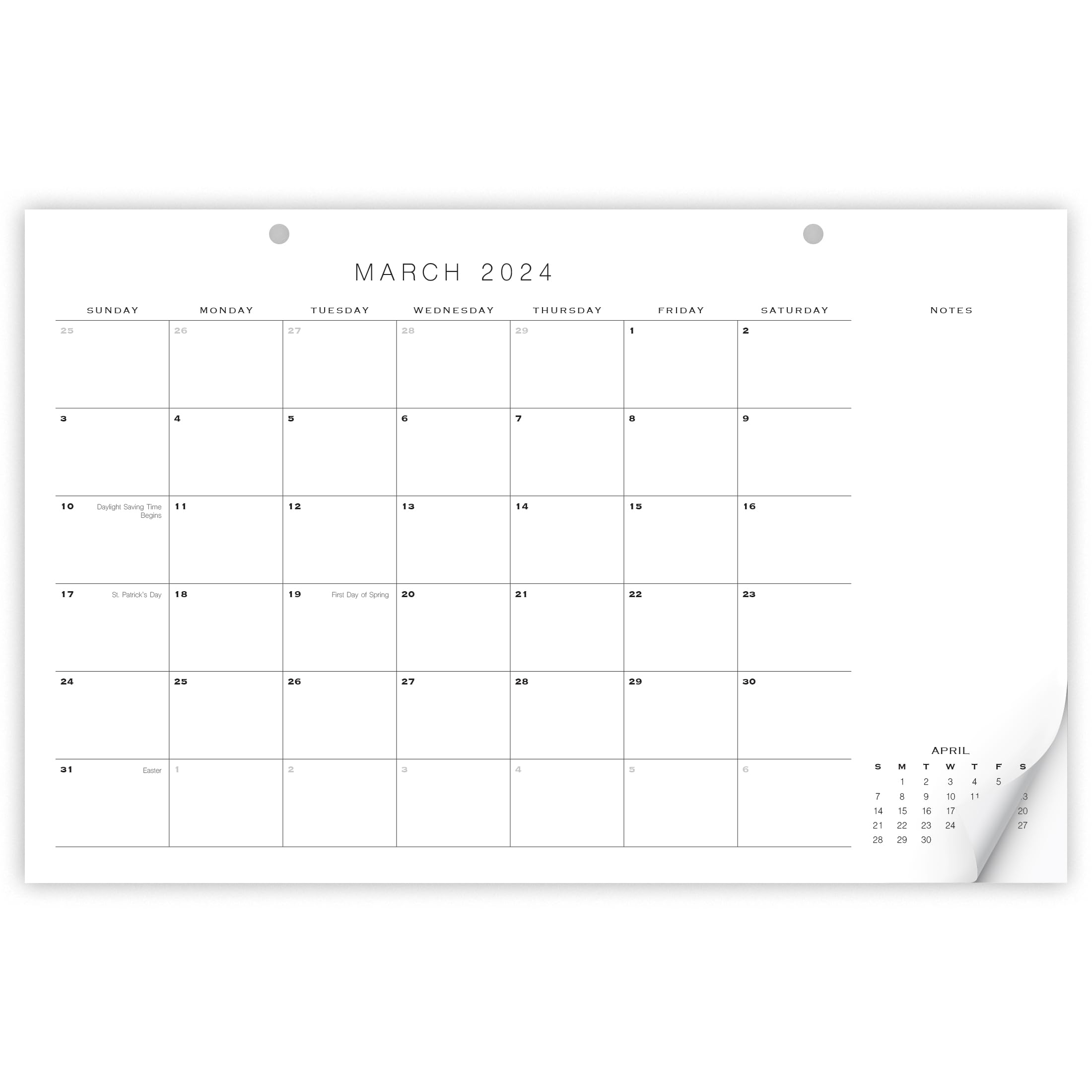 Simplified 2024 Desk Calendar - Runs From June 2023 Until December 2024 - Minimalistic Office Desktop/Wall Calendar 17"x11" for Easy Organizing