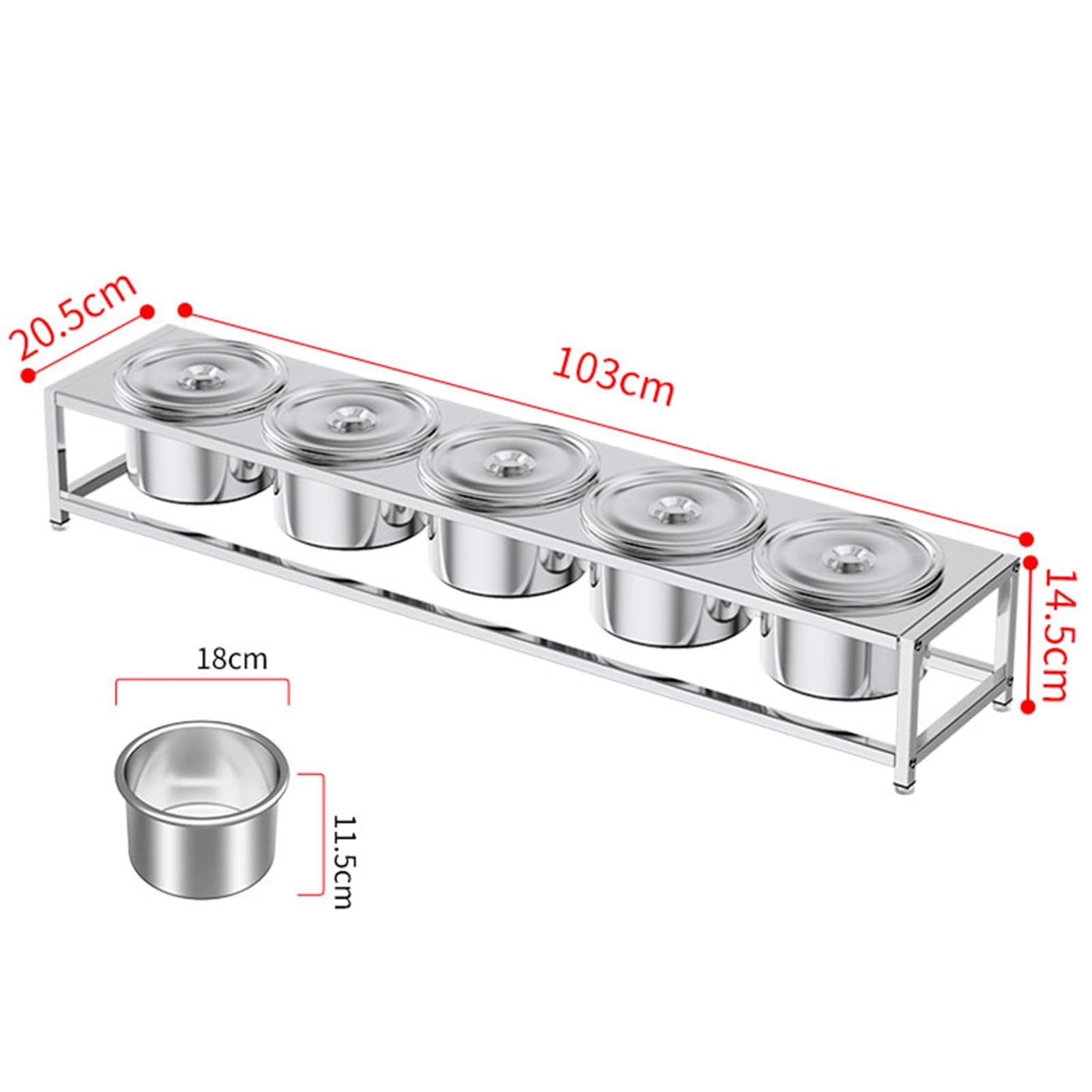 Juego de especieros de Acero Inoxidable, estantes para condimentos comerciales para despensas de Cocina y buffets, Organizador de recipientes para Alimentos de encimera para condimentos, Sal