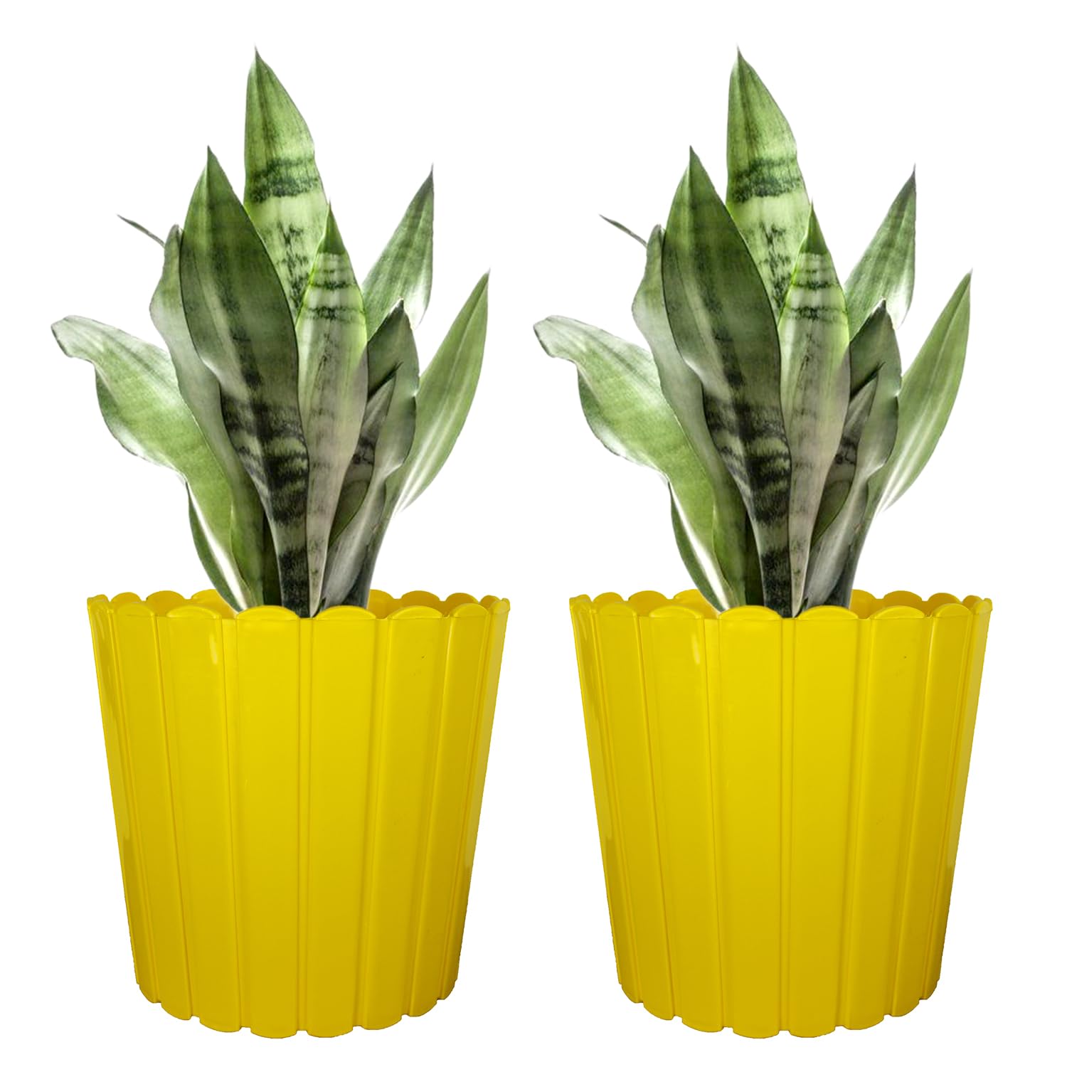 GARDENS NEED 12-Inch (30.48 cm) Thai Flower Pot | Round Shape, Set of 2, Yellow Planter for Indoor & Outdoor | UV-Resistant, Lightweight Plastic Pots | Ideal for Flowers, Herbs, and Small Plants-image-37