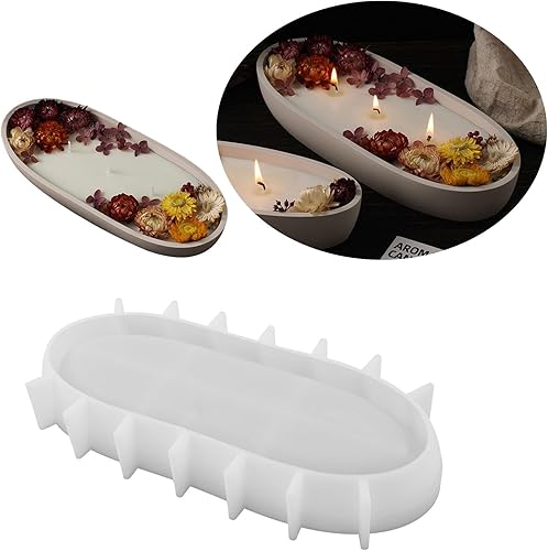 Miniatura 4 de Bandeja de almacenamiento en forma de barcos simples Molde de silicona Soporte de vela DIY Moldes de resina epoxi Artesanías Posavasos Placa Molde