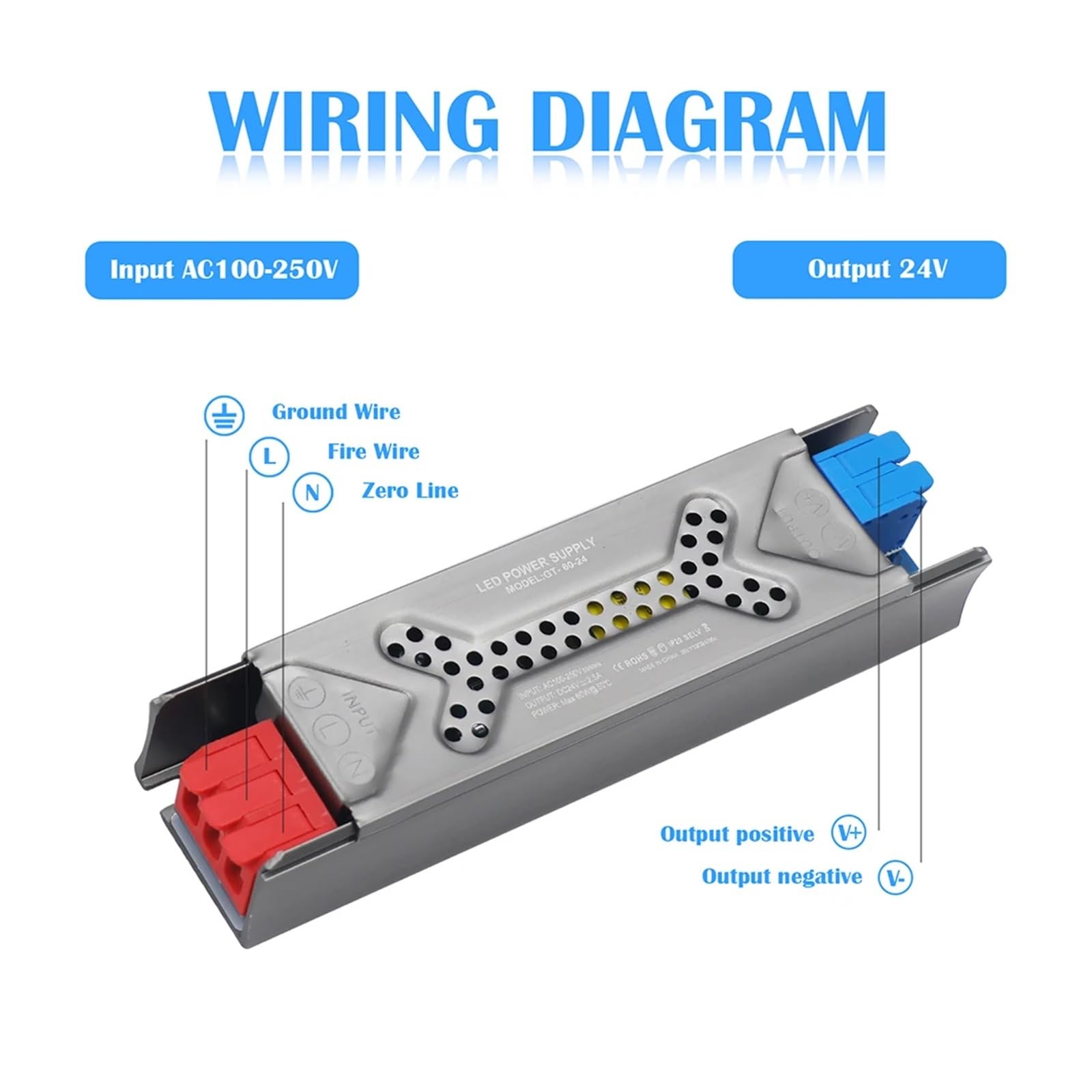 Controlador LED Adaptador de Fuente alimentación LED Ultrafino, Transformador 110-220 V a 12 V/24, 60 W, 100, 200, 300 y 400 for Tiras iluminación CCTV(12V 8.3A 100W)