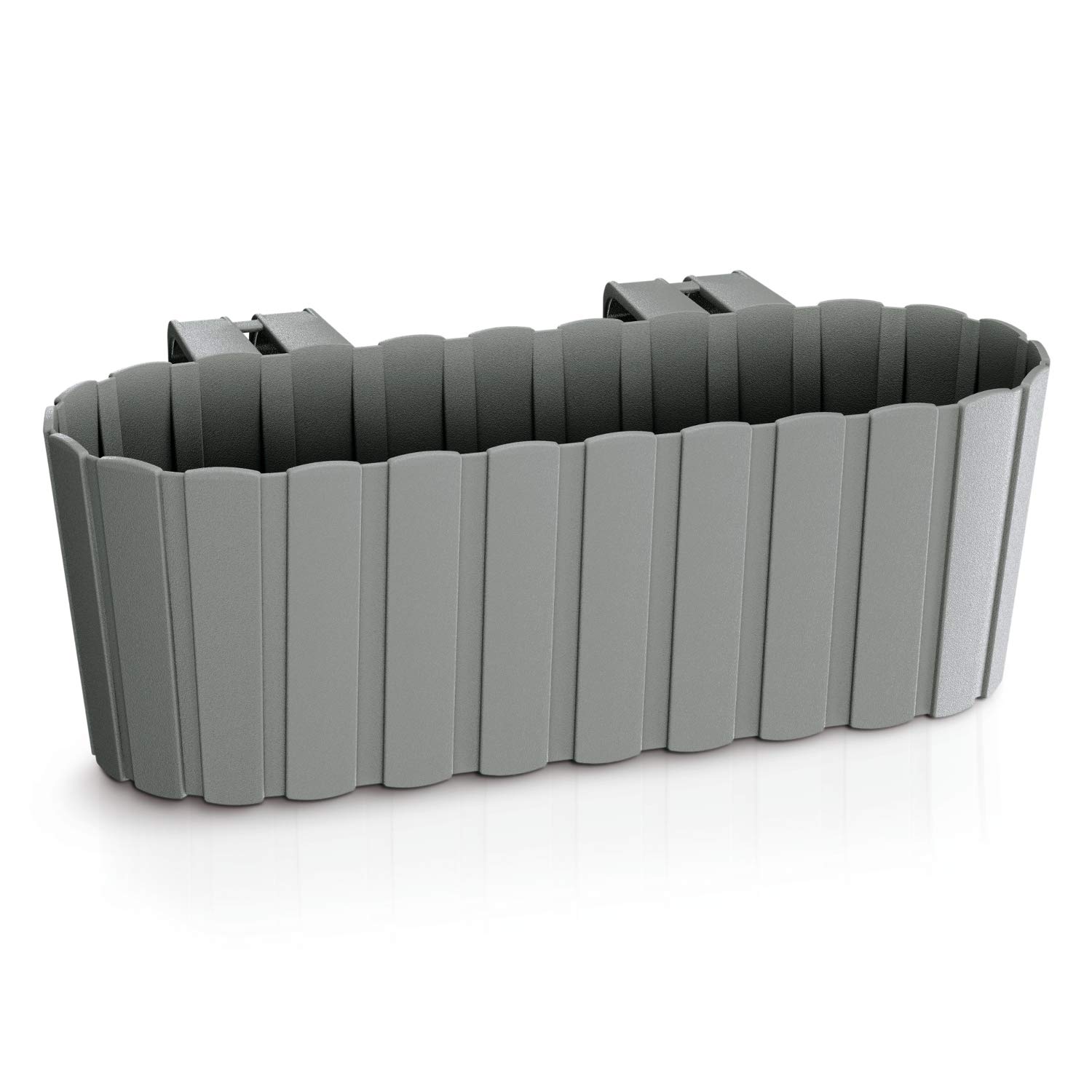 Prosperplast Boardee Hook Flower Box Balcony Flower Pot Planter 4.9 L 383 x 212 x 130 mm Grey
