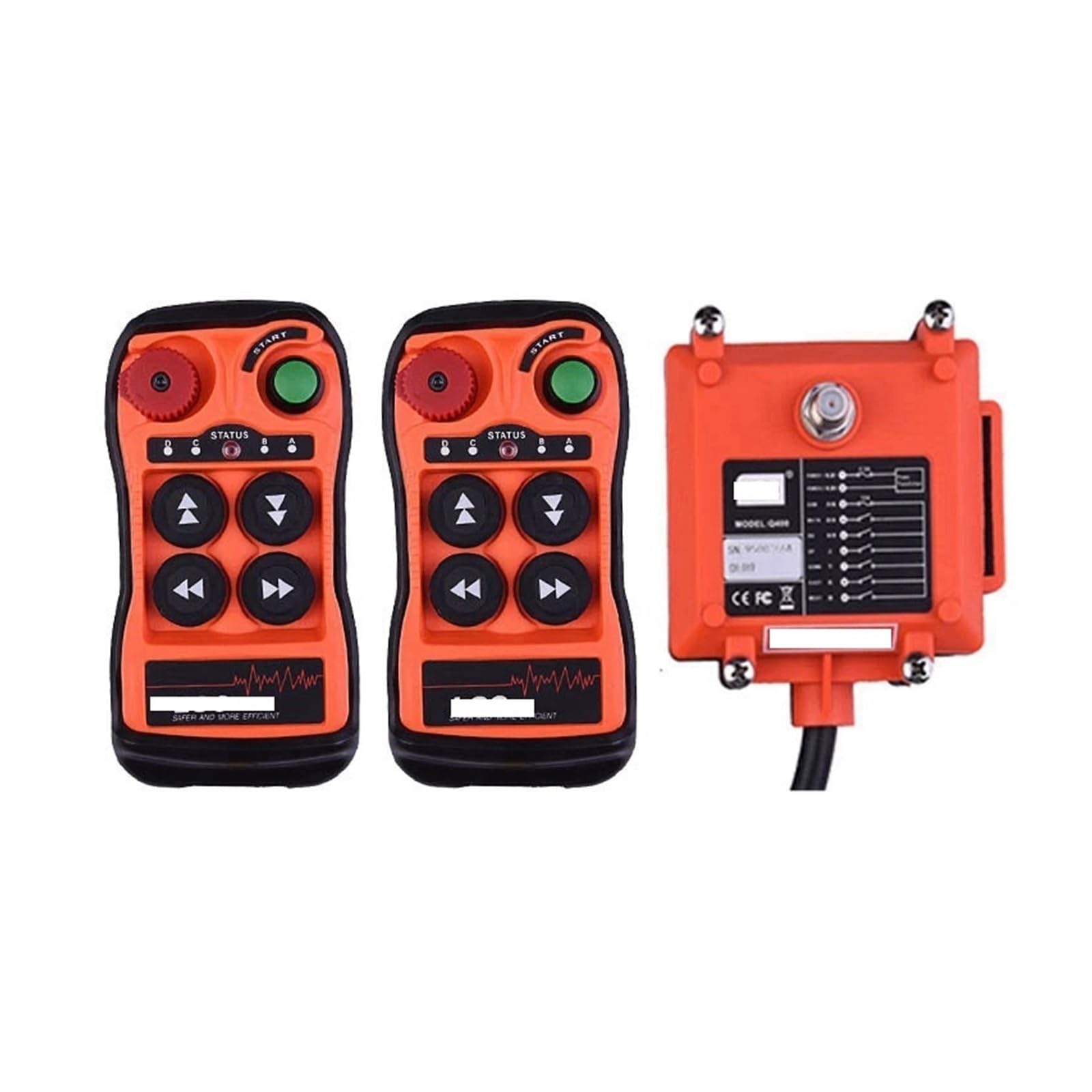 JVDDI Industrial Crane Remote Control Dual Speed Solid Crane Hoist Wireless Remote Controller Support(2T 1R,Q404-2Speed,AC22O)
