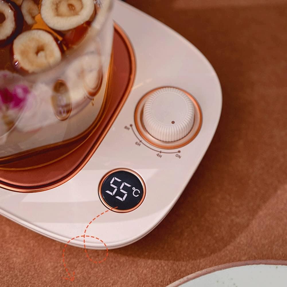 Beverage Warmer Cup Thermostatic Cup Heater Heating Coaster Desktop Heater Timer Heating Coaster for Office Home Use with Auto Shut Off Heater