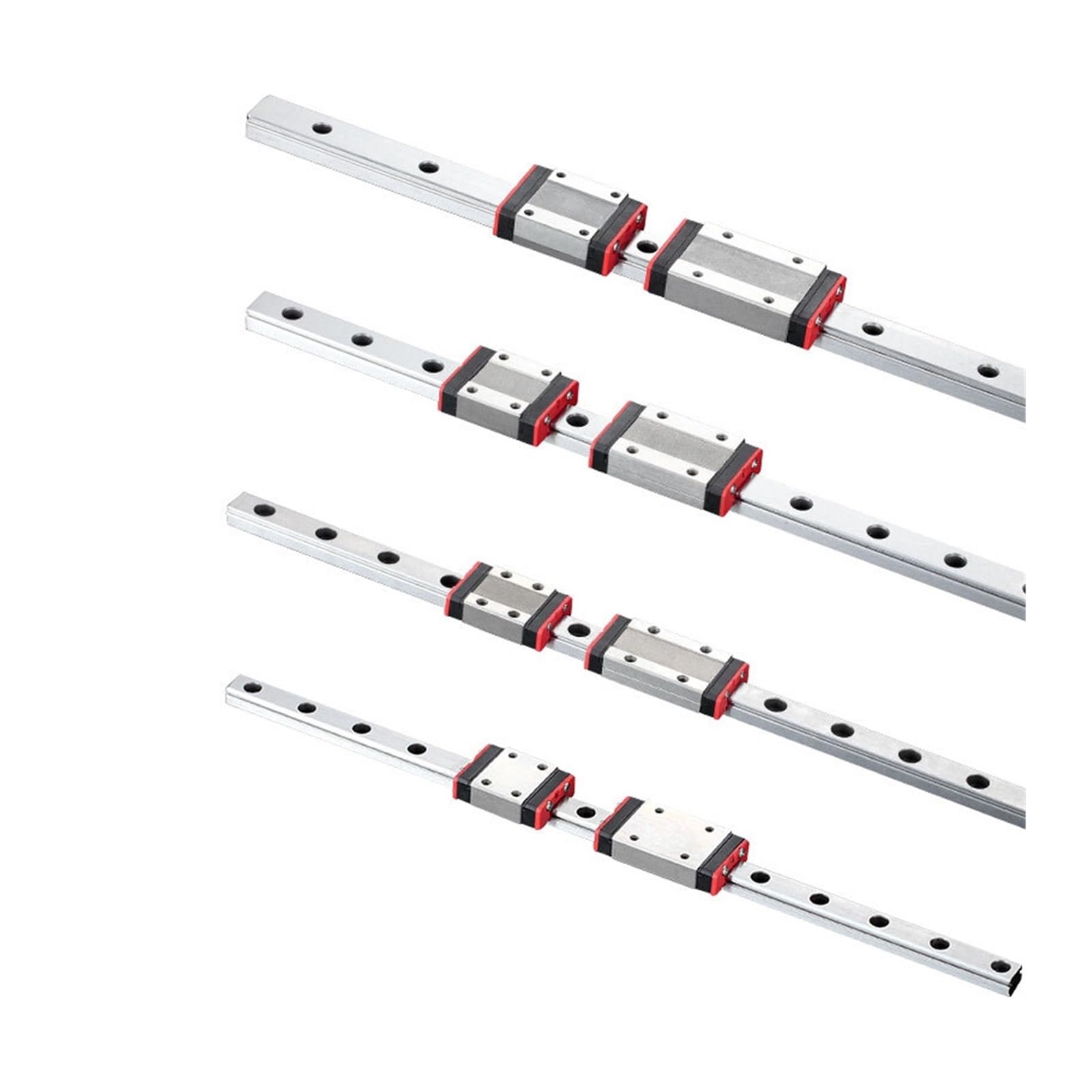Deslizador de cojinete lineal con riel deslizante Kit de guía lineal con cojinete deslizante for riel lineal en miniatura MGN12H L 100 mm-1000 mm(750mm)