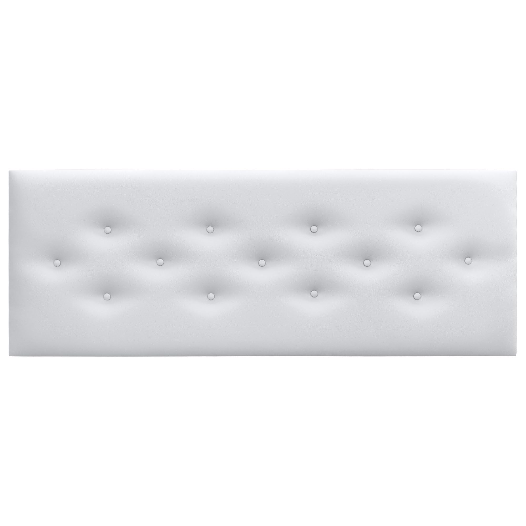 DHOME Testiera in Similpelle o Tessuto ACUALINE con 3 File Intervallate di Bottoni Testata Imbottita Letto di Lusso (Similpelle Bianca, 160cm)