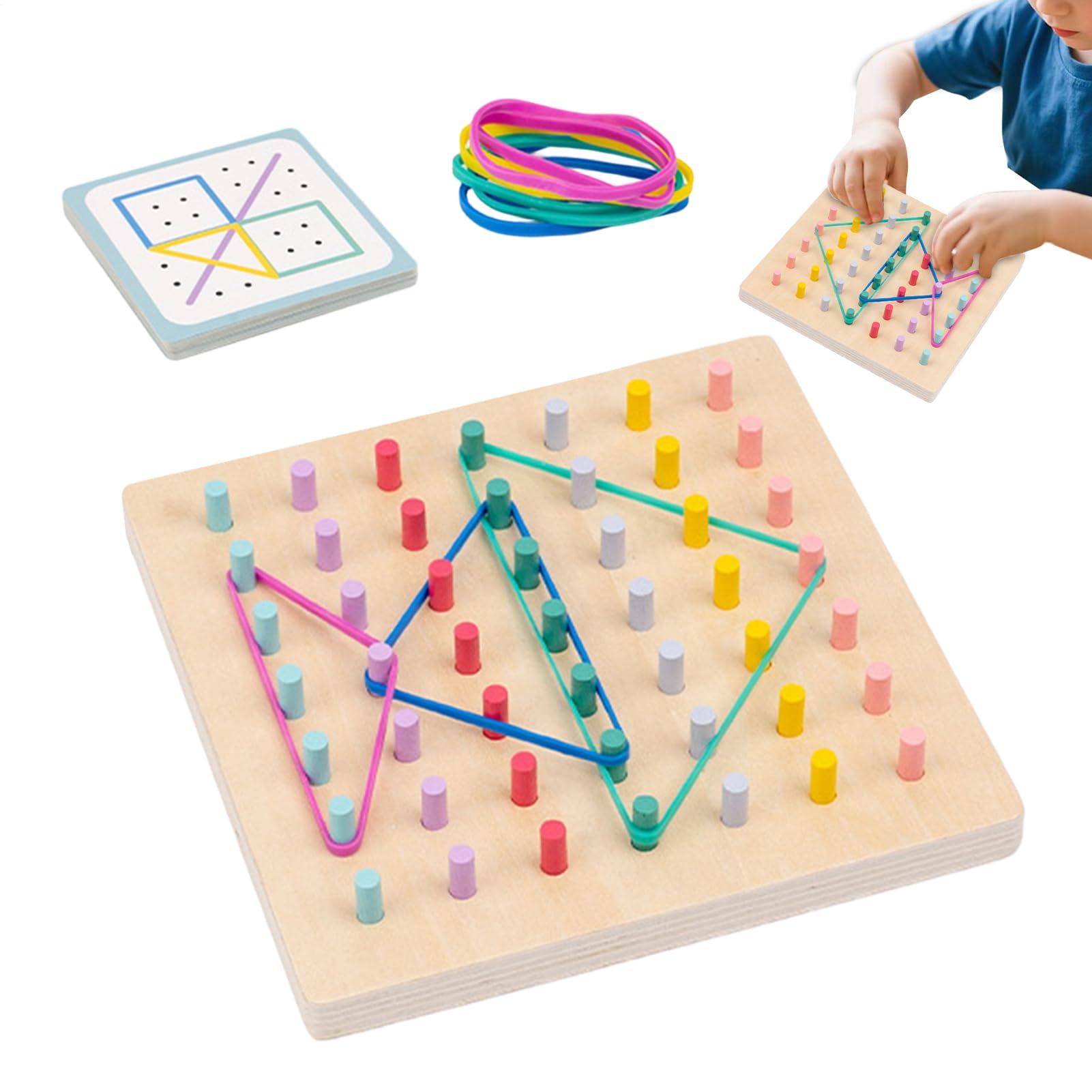 Stacking Peg Board Set Toy, Geometric Educational Game for Children, Color Matching and Shape Learning Pegboard, Enhances Cognitive Skills, Hand-Eye Coordination, Fine Motor Development