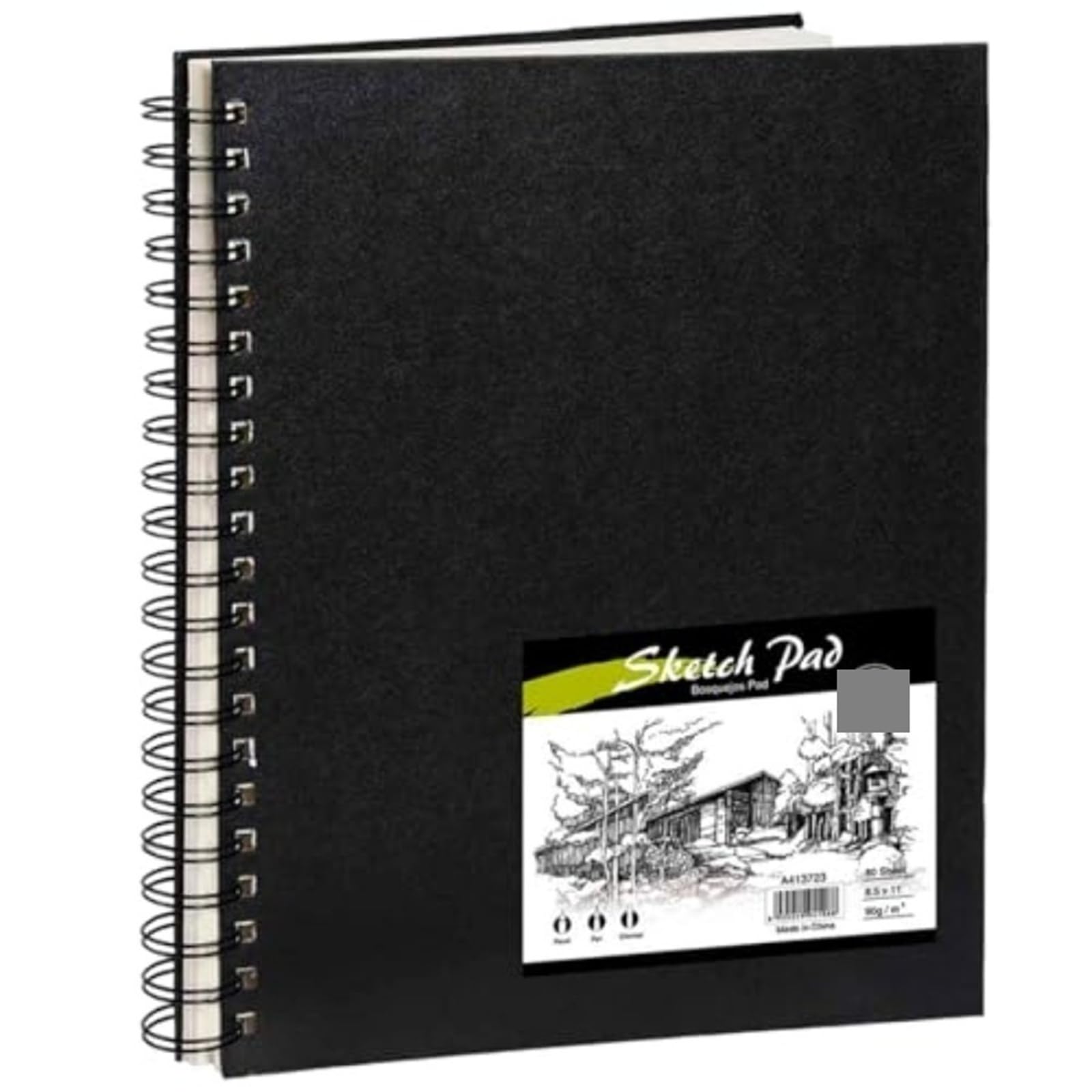 Album Da Disegno Con Rilegatura A Spirale Quaderno for schizzi con copertina rigida, quaderno for schizzi con copertina rigida fronte-retro da 80 fogli da 90 g/m², blocco a spirale