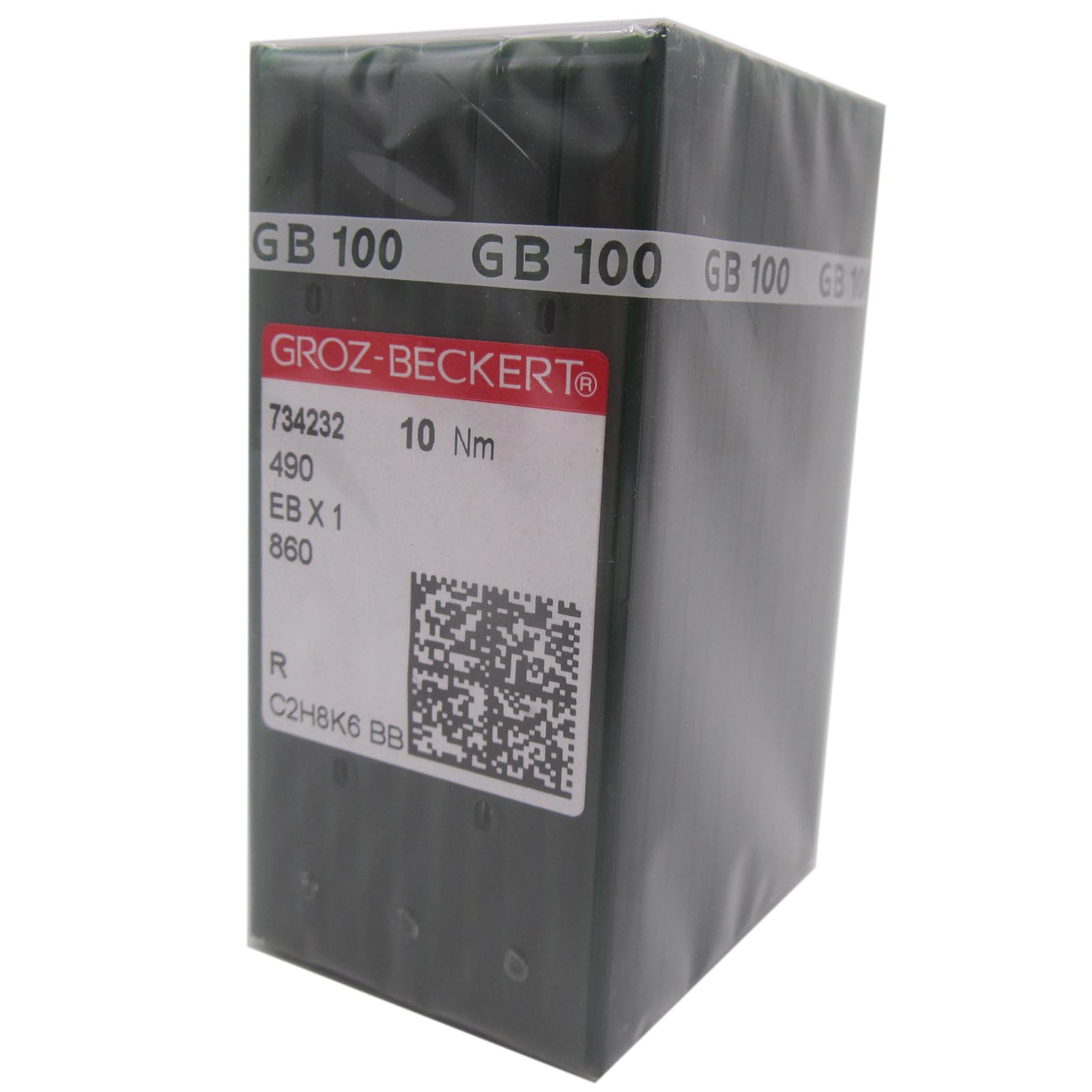Groz-Beckert 490/860/2331/EBX1 - Aghi a punta R in scatola di plastica trasparente CKPSMS, per macchine per trapuntatura a più aghi (misura ago: 19/120)