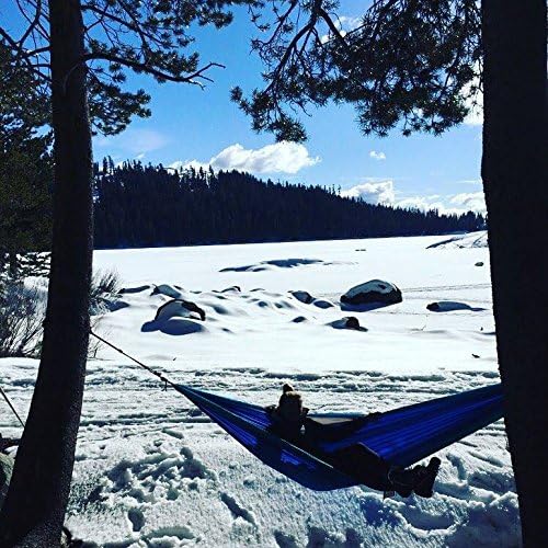 Kamileo Camping Hammock Portable Parachute Nylon Tree Hammock Durable 2 Person Hammock for Outdoor Travel Hiking Backpacking Camping Garden Beach Yard 500lbs Capacity Single Double Hammock