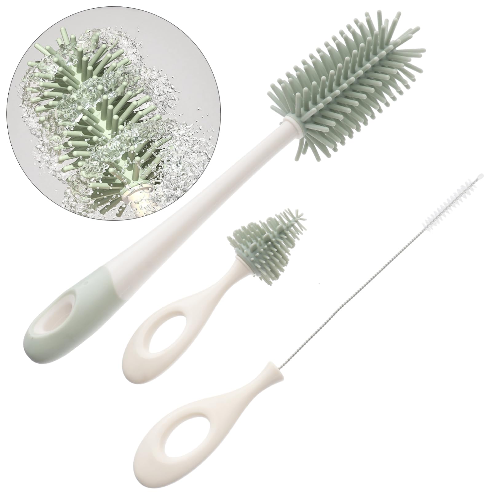 TOYANDONA 2 Pz Set Di Spazzole Per La Pulizia Spazzola Per La Pulizia Delle Bottiglie Di Latte Scovolino Per Bambini Abito Contenitore Pennello Per Bollitore Silicone Alimentare Bambino