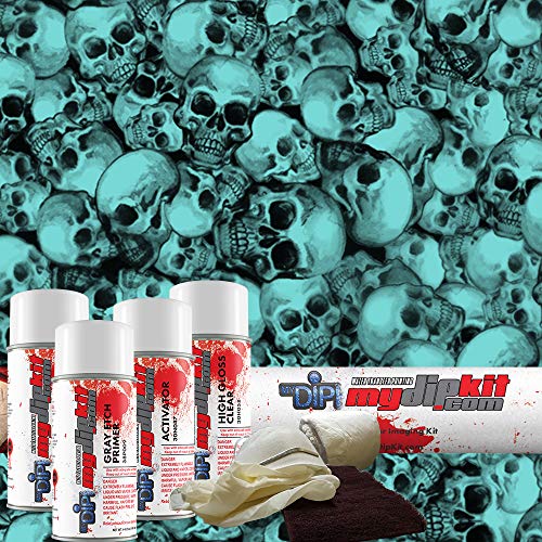 Arctic Blue Dead Hedz Skulls - Hydrographics Film Kit - MyDipKit - LL-801-Arctic-Blue - Water Transfer Printing