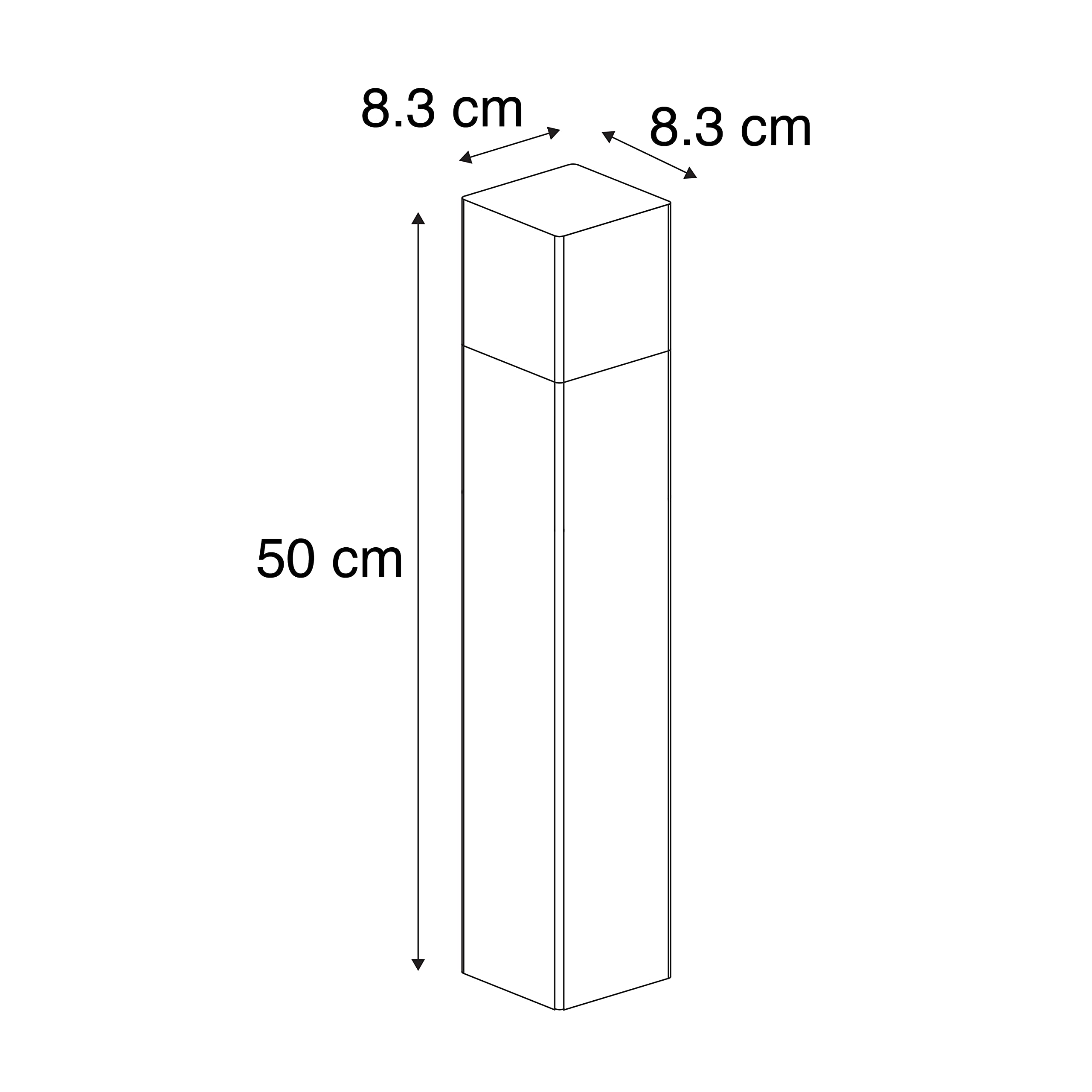 QAZQA Moderno Lámpara pie exterior negra 50 cm IP44 efecto cristal ahumado - DENMARK/Alargada Adecuado para LED Max. 1 x 15 Watt