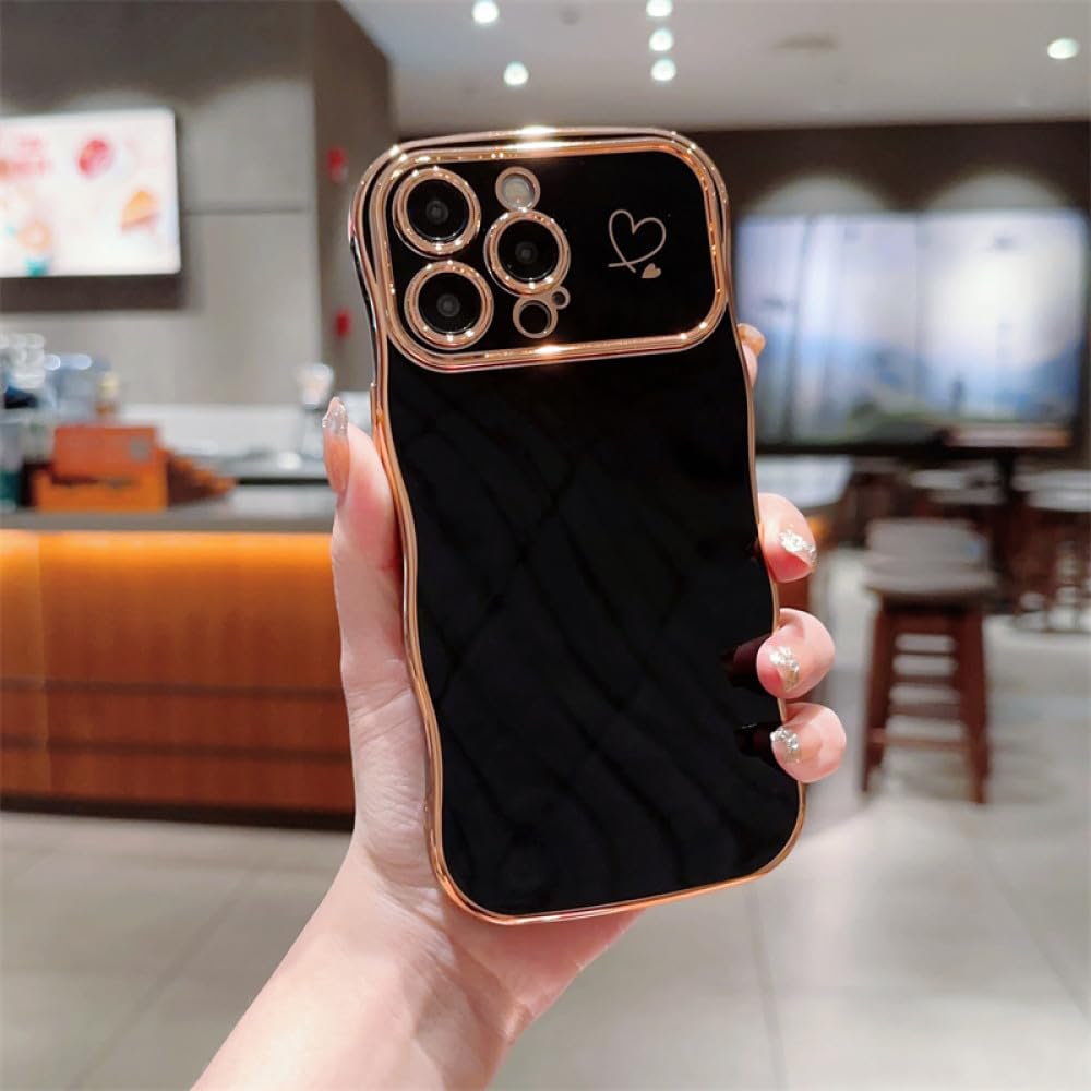 Coque antichoc iPhone 14 Plus en silicone noir avec motif coeur - 6