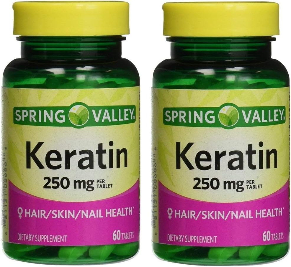 Spring Valley Keratin, 250 mg, 60 tabs (Pack of 2)