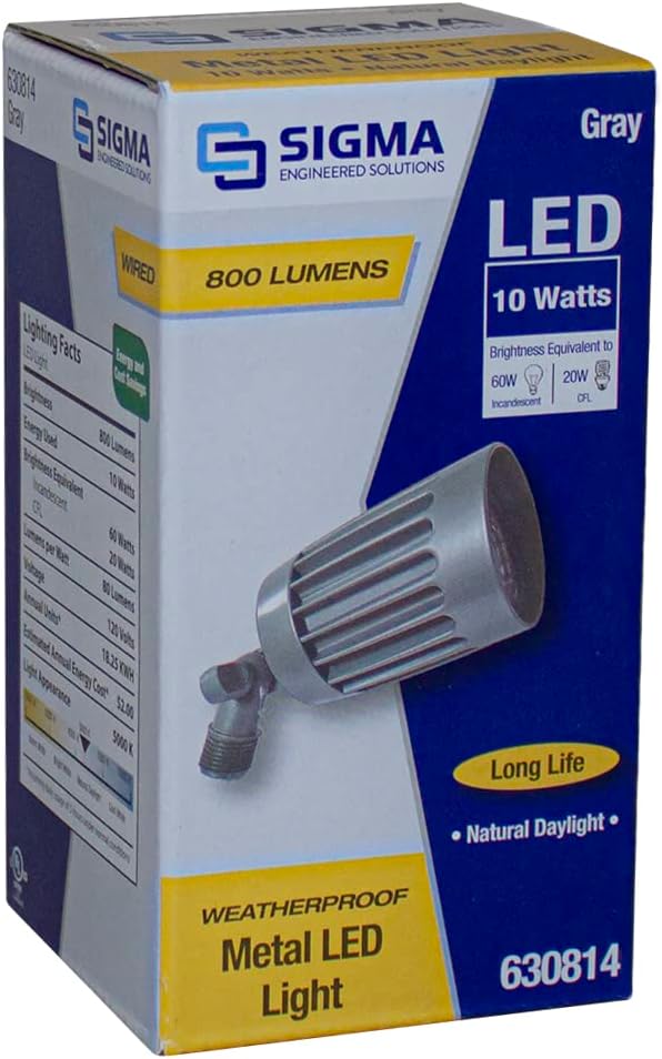 Sigma Engineered Solutions 14337 10W Weatherproof LED Light, Gray