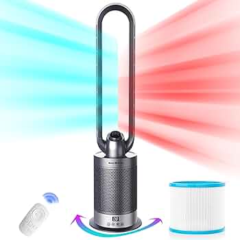 Qulet bladeless fan hot ➕cool Amazon.com: Bladeless Heater and Fan Combo with Air Purifier