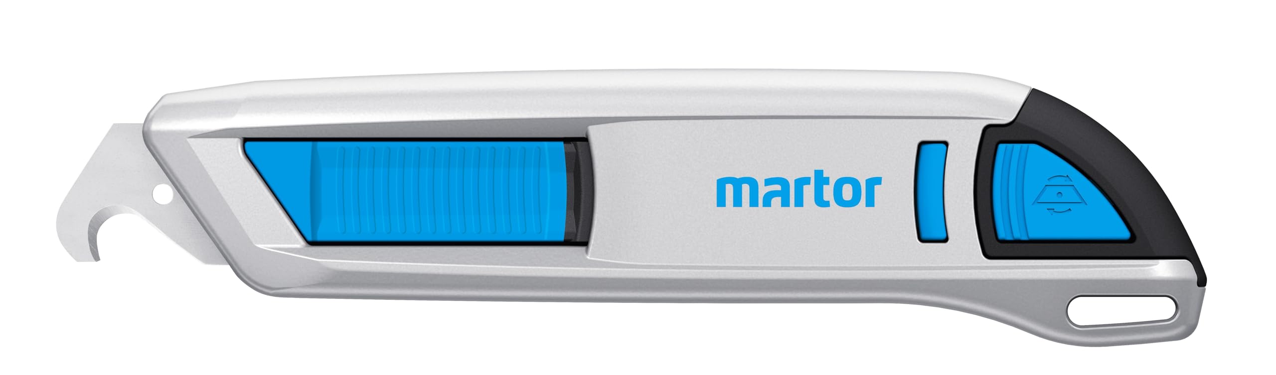 MARTOR Safety Knives with Retractable Blade and Hook Blade, SECUNORM 500, Professional Safety Knife, Aluminum, Right and Left Handed
