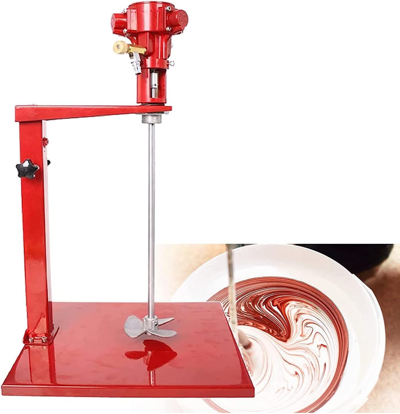 Mezclador neumático para pintura, mortero y yeso, mezclador de tambor de elevación automática, acero inoxidable, 5 galones/20 L, 2600 rpm