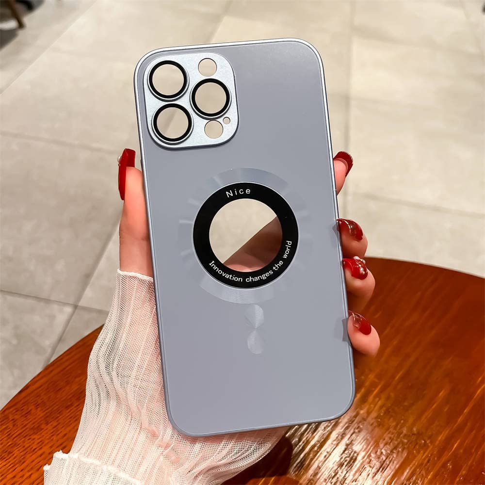 Ze szklaną soczewką matowe szklane etui na telefon iPhone 14 Pro