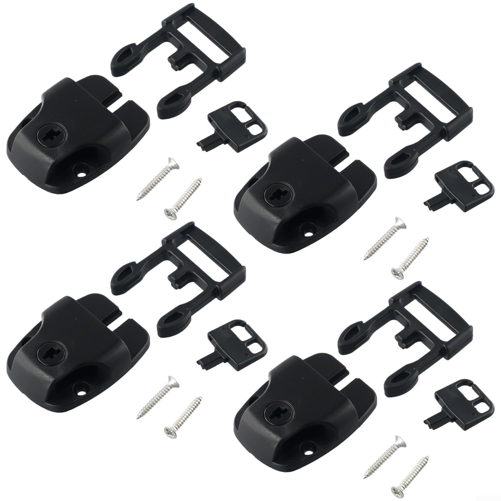 AIKEOU 4 Sets Replacement Latch Repair Kit, Spa Tub Cover Clips, Spa Tub Cover Clip Lock Repair Kit, with 4 Key and 8 Screws