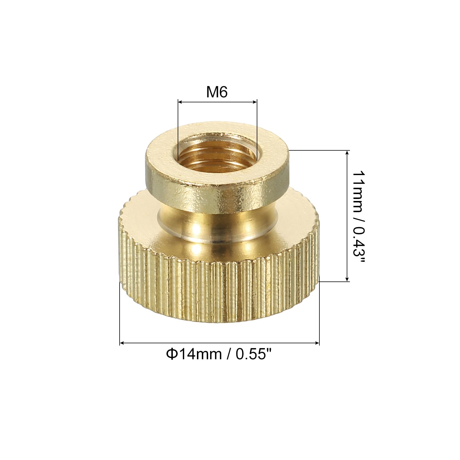 QUARKZMAN Dadi a Farfalla Scanalati, 3pz M8 x D23mm x H16mm
