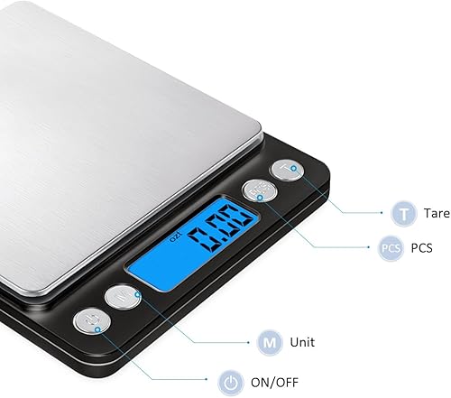 Miniatura 9 de Olipiter Báscula digital de cocina, báscula digital de alimentos de 6.6 lbs0.00 oz, báscula de cocina de bolsillo, mini báscula electrónica de