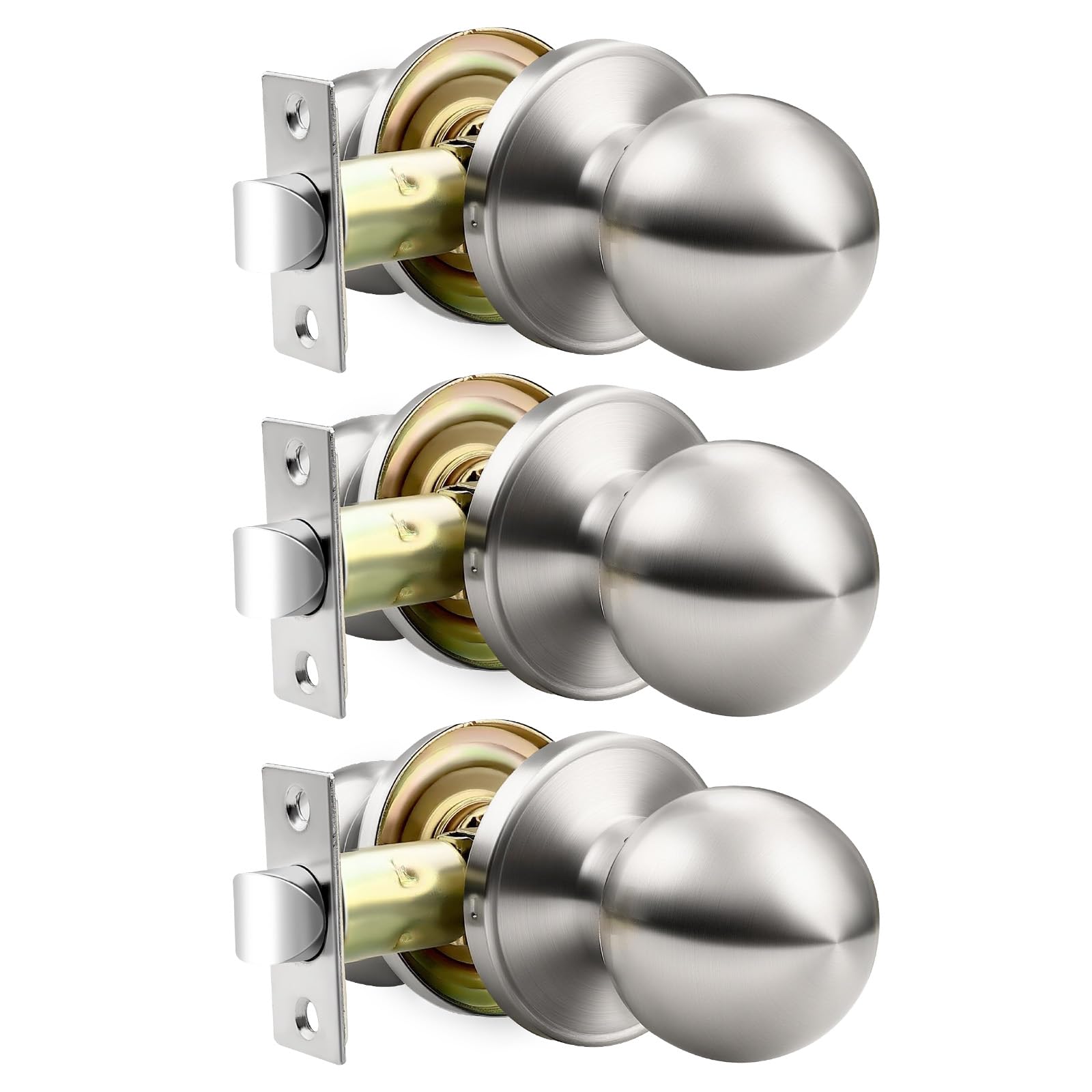 Black Interior Door Knobs - 10 Pack, Keyless Privacy -28