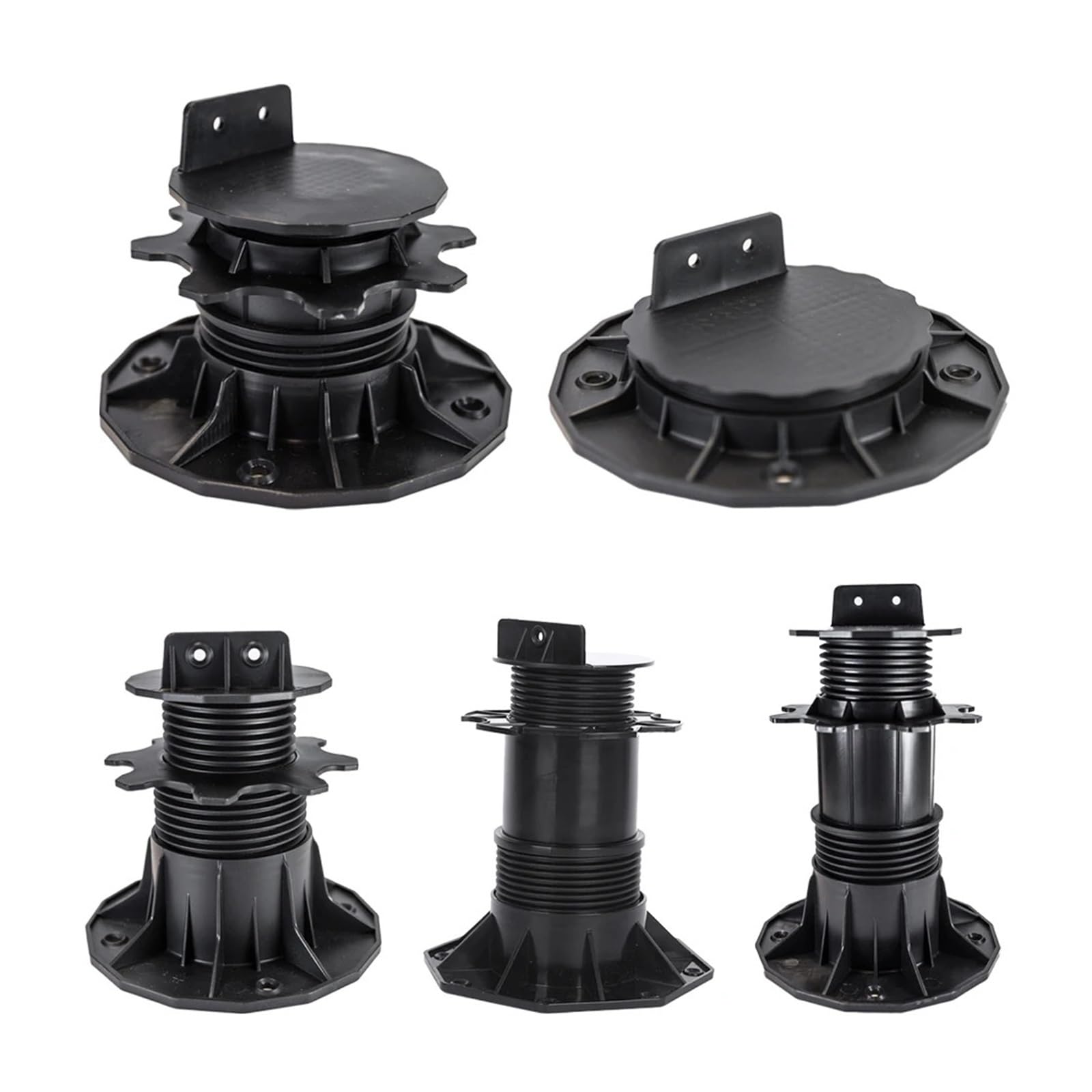 Terrassenständer, Decking Pedestal Adjustable Bracket For Terrace And Floor Heating Support Black 140-220mm