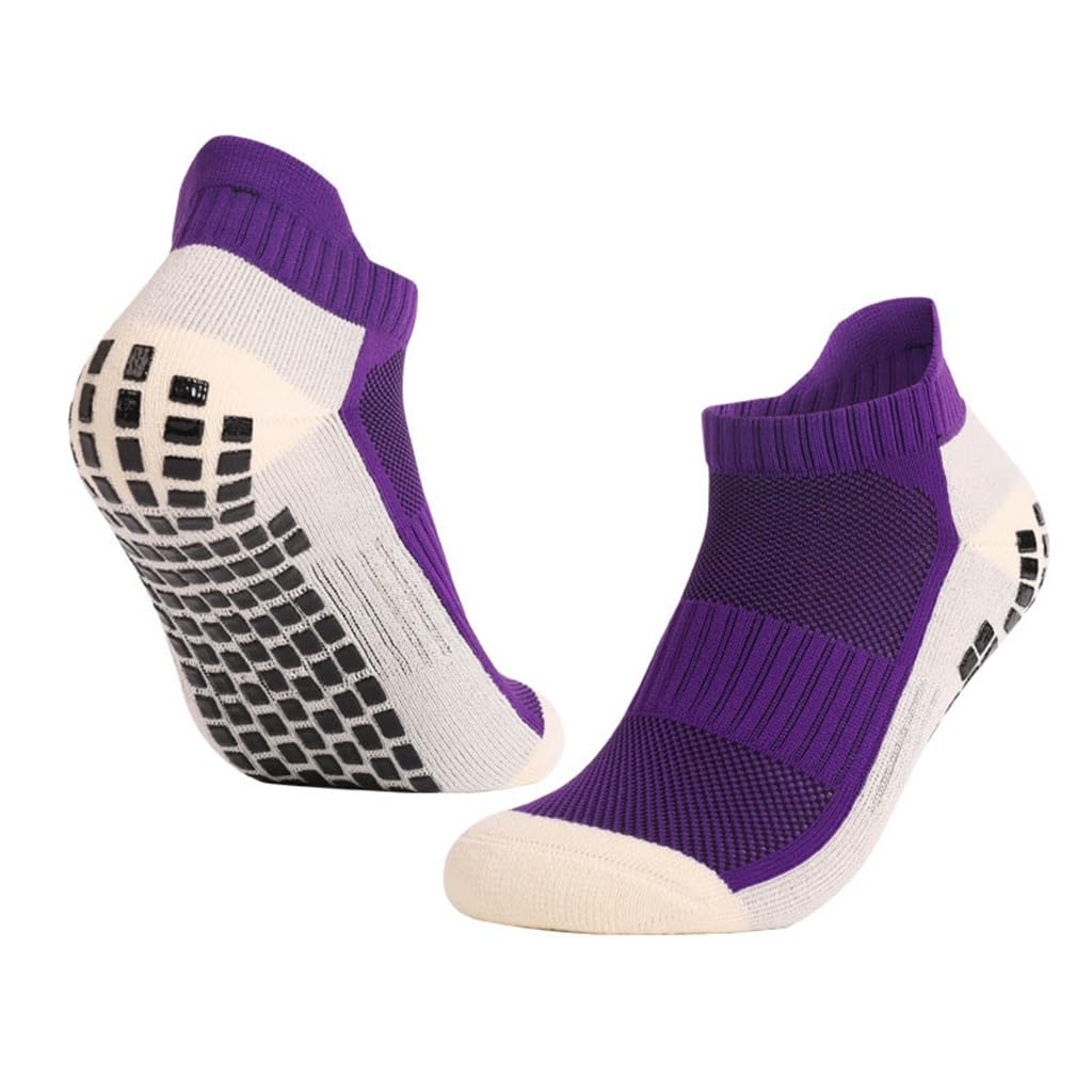 Chaussettes de football et sport violettes tube court adultes jeunes