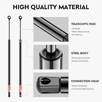 2 Pcs Rear Hatch Trunk Liftgate Tailgate Lift Supports Gas Springs Shocks Struts Fit for 1993-2002 Pontiac Firebird Chevy Camaro