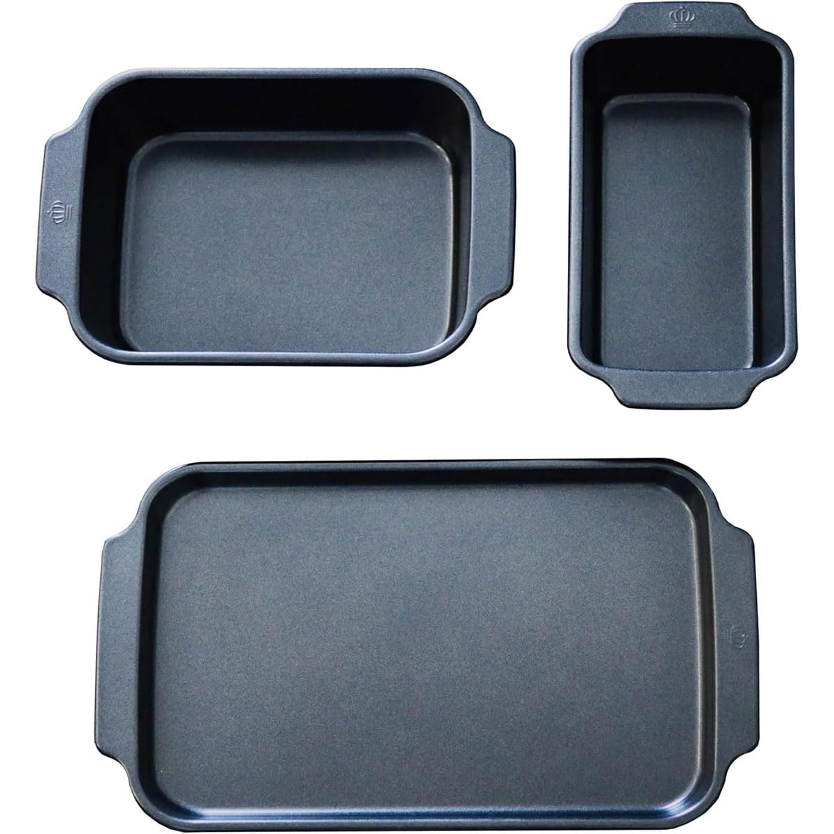 Royal Van Kempen & Begeer - Set mit 3 Auflaufformen aus extrarobuste Stahl mit doppelter Antihaftbeschichtung, PFAS-frei, Backblech, Lasagne-Backform, Kuchenform