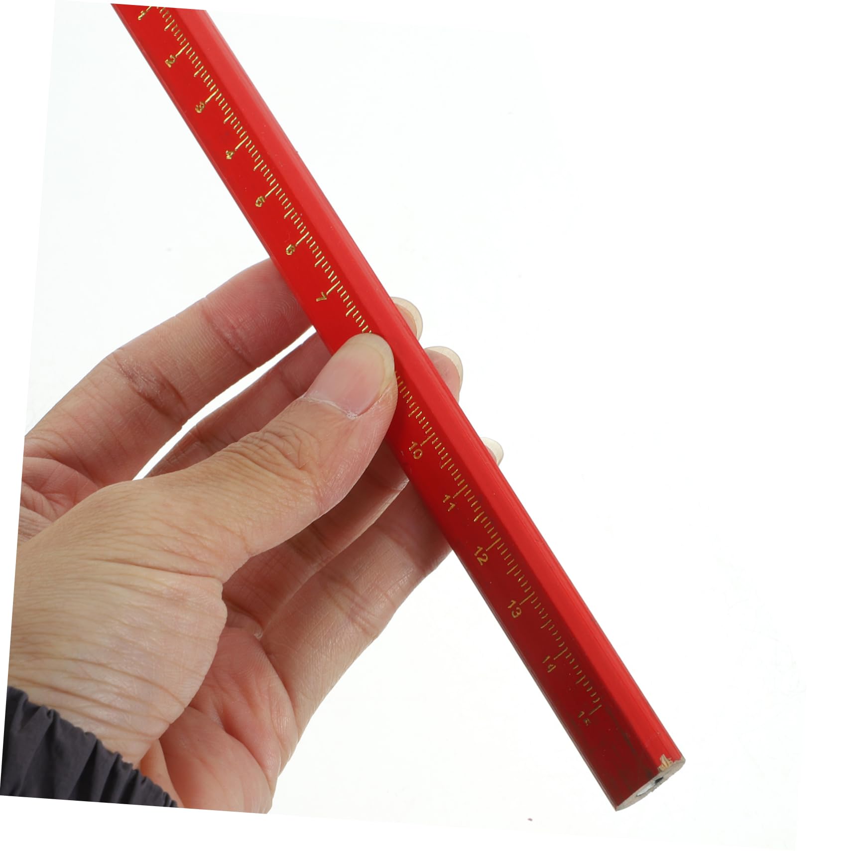 Matita da Carpentiere 50 Pezzi con Scala Ottagonale Rossa in Legno e Piombo, Hb, Antirrotolamento per Lavorazione del Legno