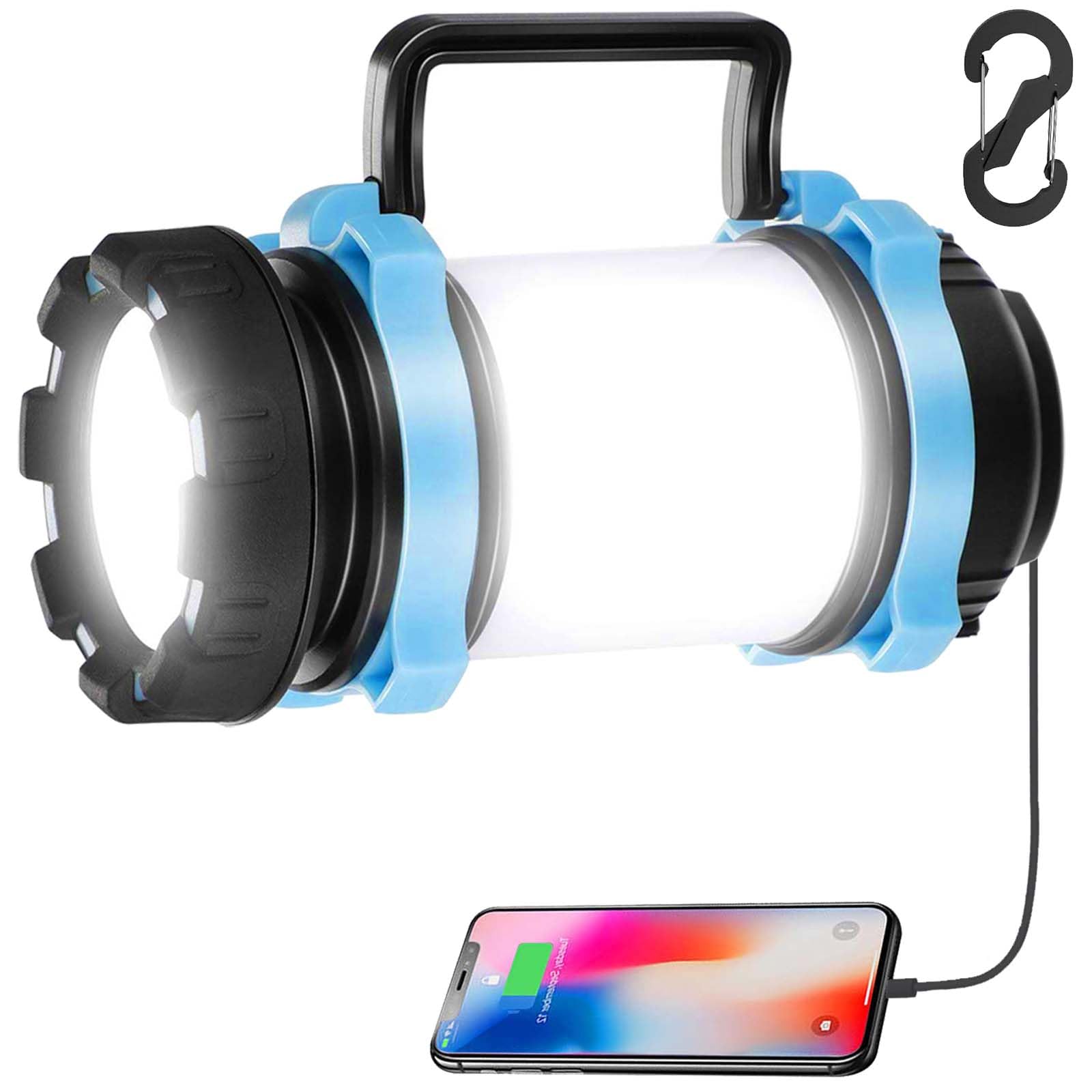 Camping Lights,Rechargeable LED Torch,1000 Lumen Outdoor Spotlight Searchlight, High Power Camping Lantern for Tents, Hiking, Fishing, Power Cut, Emergency