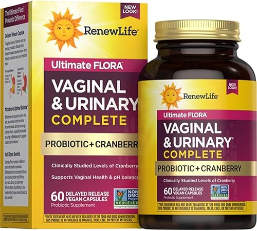 Renew Life Women's Wellness - Suplemento probiótico vaginal y urinario y arándano, suplemento probiótico para equilibrio de pH para mujeres, salud