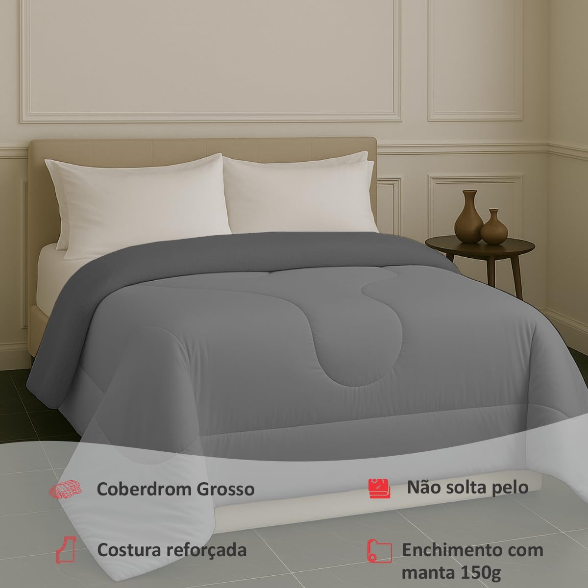 Coberdrom Arte & Cazza Dupla Face Micro percal e Fleece Pelinho