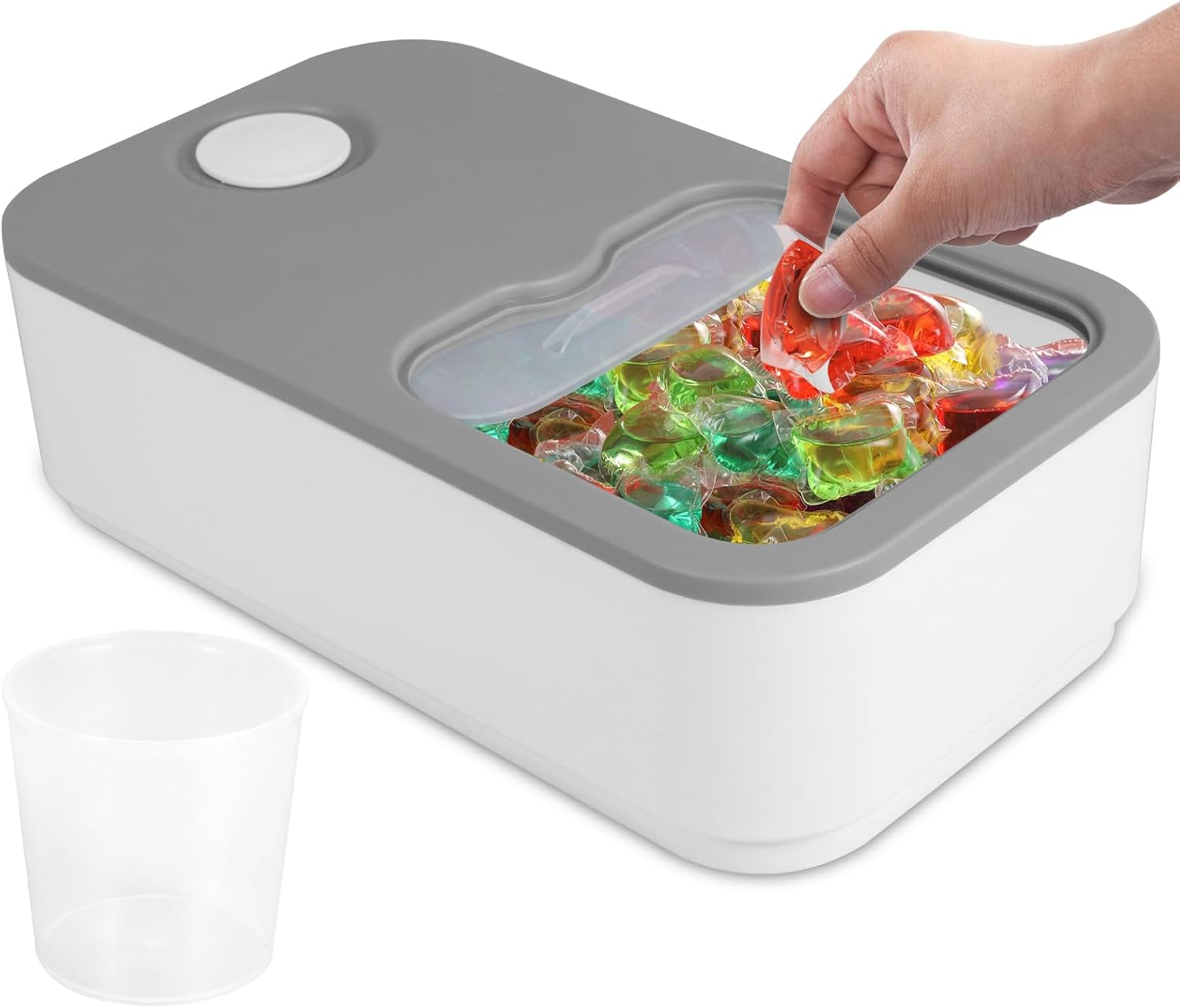 Laundry Pod Container with Sliding Lid Fits 150 Laundry Pods Storage Containers Large Laundry