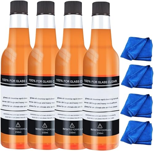 Limpiador de película de aceite de vidrio para automóvil, removedor de película de aceite de vidrio automático de 5.1 fl oz, limpiador de película
