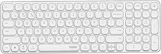 RapooE9350L Multi-Device Wireless Keyboard, Blade-Series E9350L 99-Key Ultra-Thin Keyboard, Support 4 Devices, Low-Profile, Quiet, USB-C, Rechargeable, Al-Alloy Frame, for Windows/Mac/Linux/Chrome