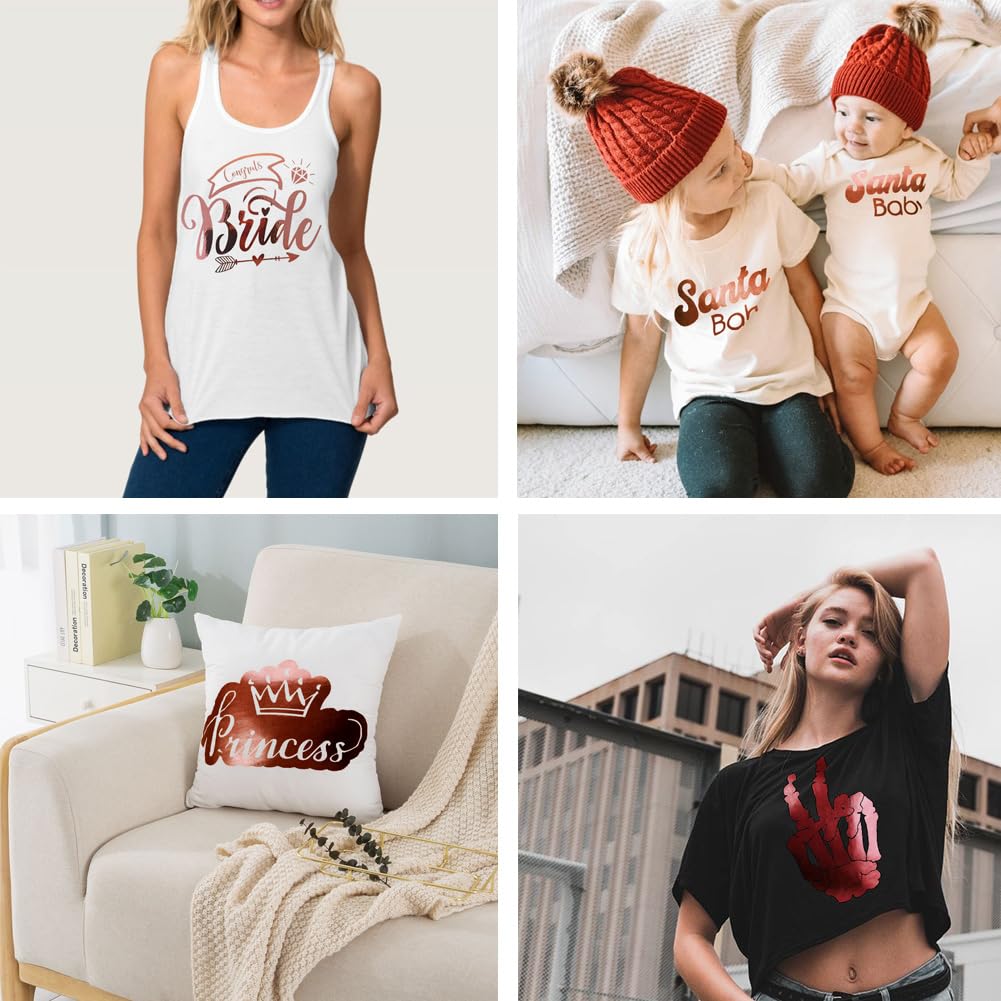 Maroon HTV - Vinilo de transferencia de calor para camisetas y prendas de vestir, 12 x 10 pulgadas (paquete de 5, borgoña)