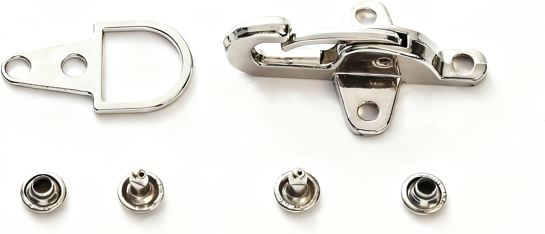3PCS Alloy Buckle Lobster Clasp Metal Interlocking Toggle Closure Buckle for Bags Lobster Clasp Coat Belt Decorative Carabiner Button Jacket Fireman Clips Hardware (Silver)