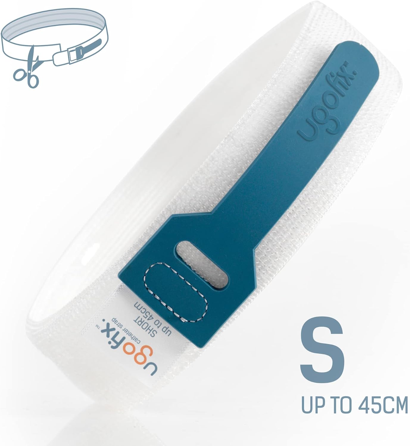 Ugo Fix Catheter Strap (x5) – Medical Catheter Securement Thigh Support Strap/Holder with Anti Slip Silicone Grip and Laundry Bag - Washable and Reusable (Pack of 5) (Short)